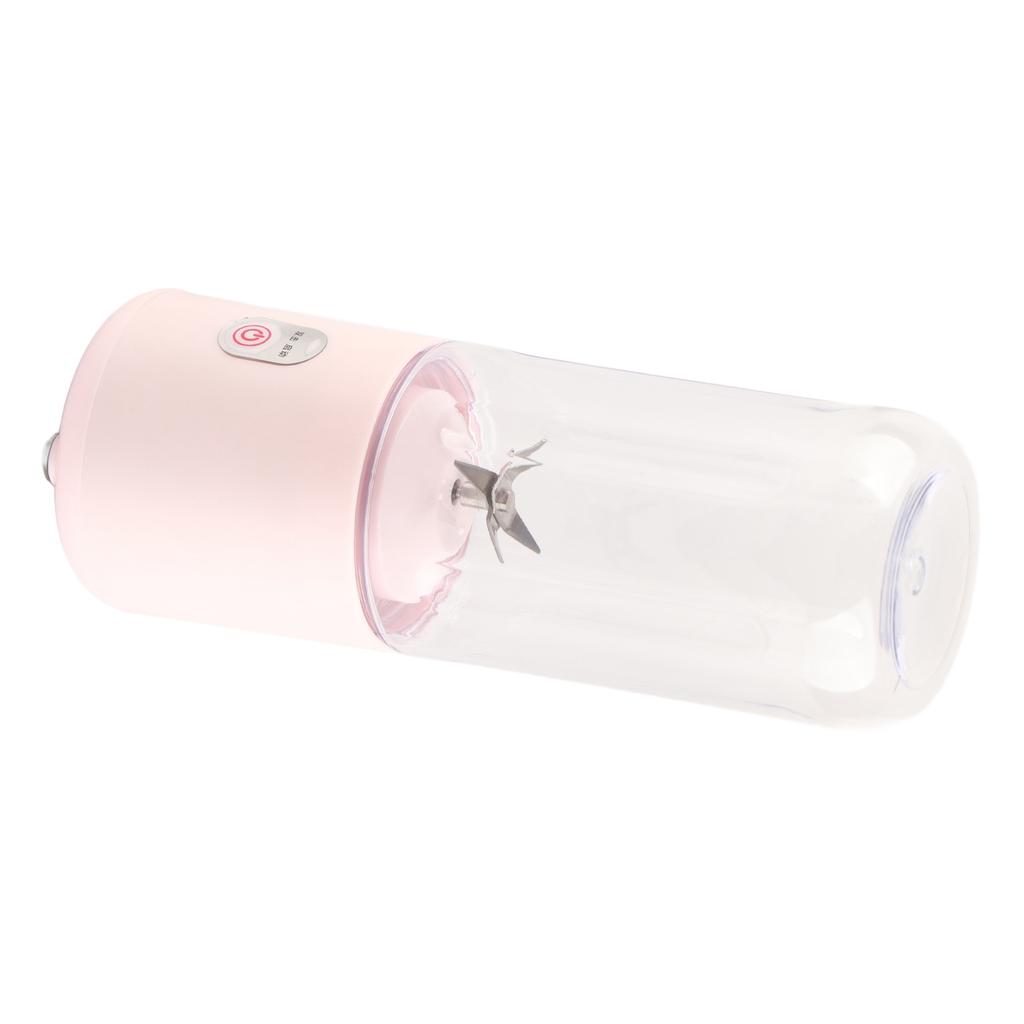 Juicer Machine Portable 500ml Mini Pink Juice Extractor 6 Leaf Blades USB Charging Juice Maker for