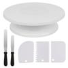 6 Pieces Best 11 Inch Cake Turntable Cake Stand with 2 Frosting Angled Spatulas 3 Frosting Spatulas Baking Accessories Tools