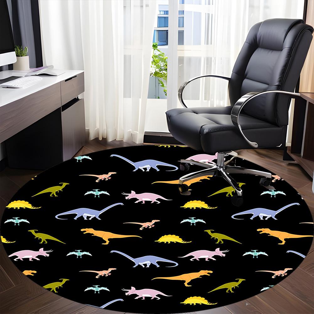 1pc Dinosaur Pattern Chair Carpet for Office, Soft Flannel Throw Mat, Perfect for Office,Holiday Party Decoration Choice yy251113082