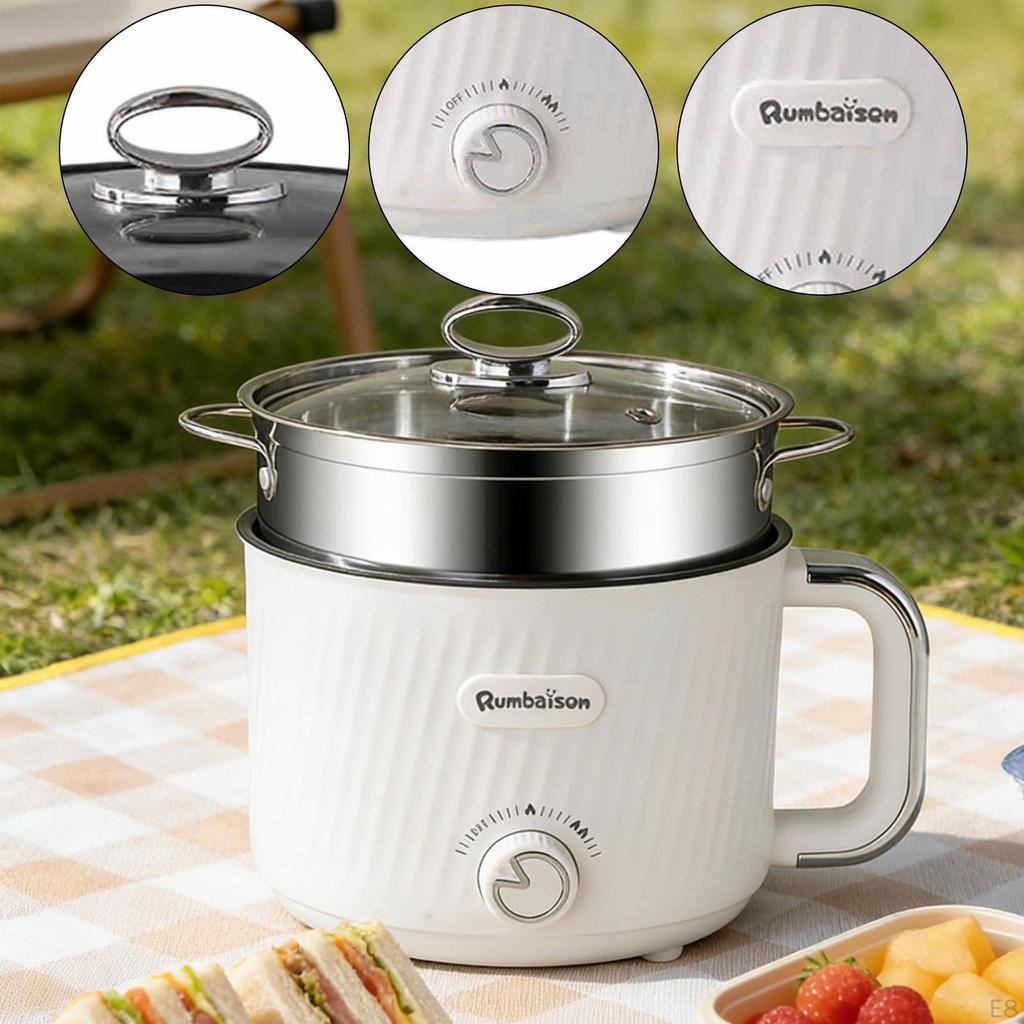 Mini Ramen Cooker Shabu Pot Electric for Home Pasta Boil Water Yellow Single