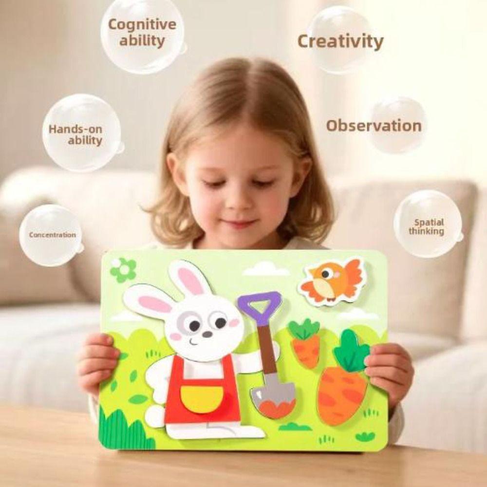 Handmade 3D Stereoscopic Sticker Educational Toys Animals Sticker Book Children's Day