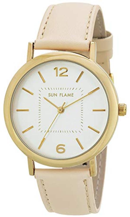 

SUNFLAME Japanese Fashion Pair Watch Unisex Size Beige [Sunflame] MJG-B04-BE