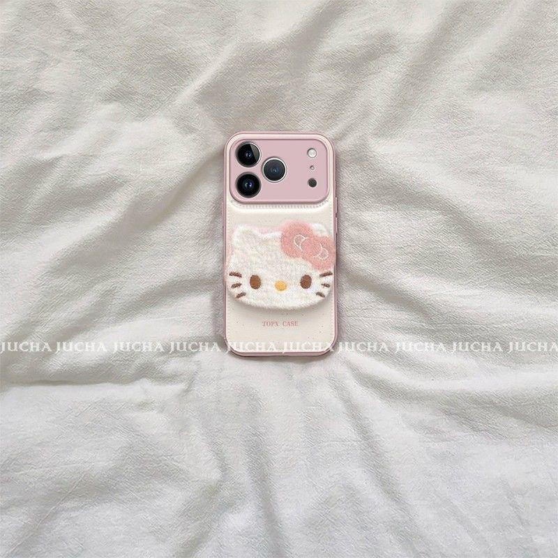 Apple 17 Pro Max Full Coverage Phone Case with Lanyard and Ink Splash Kitty Design for iPhone 16/15