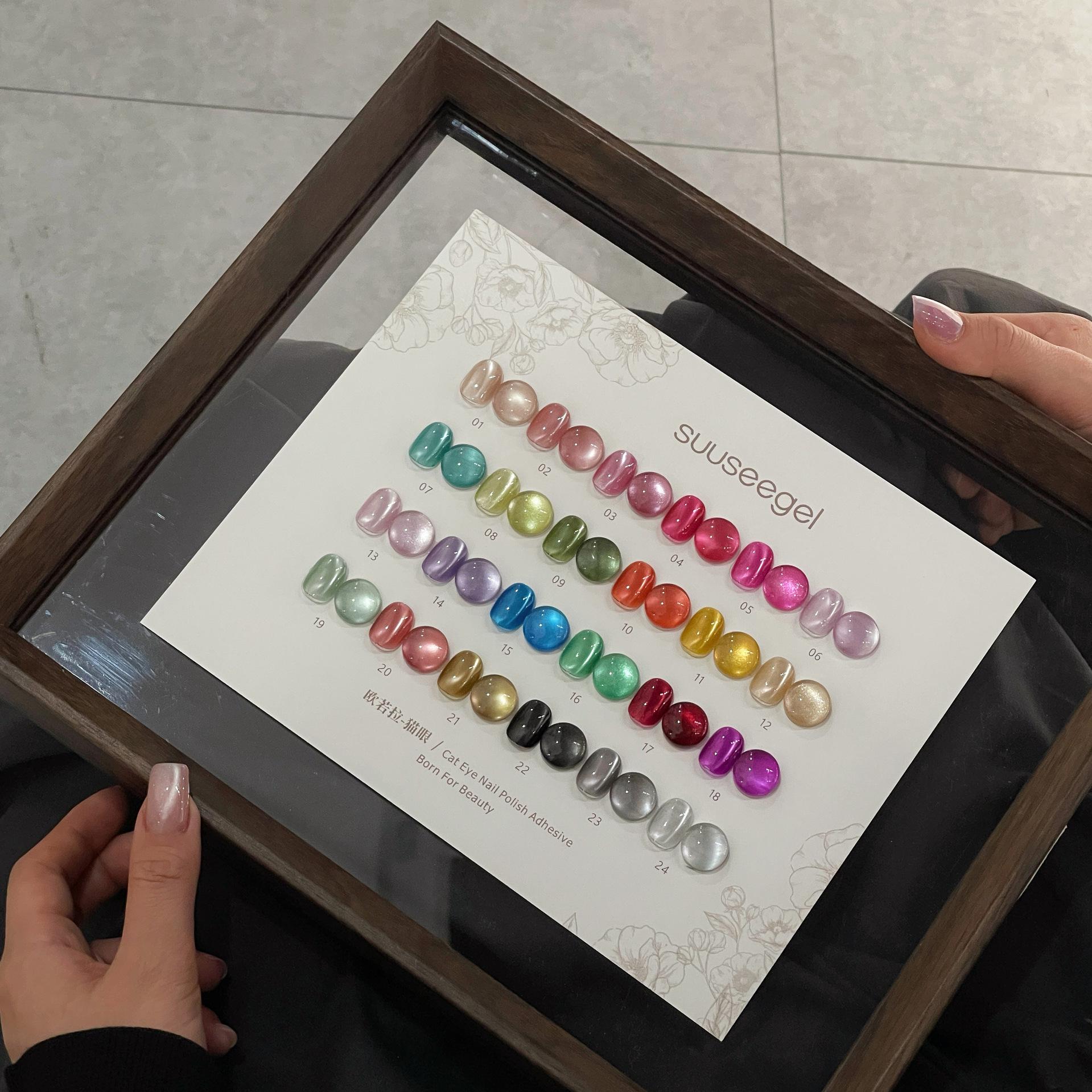 

Aurora 24-Color Cat Eye Gel Top Coat Nail Salon Collection 2025