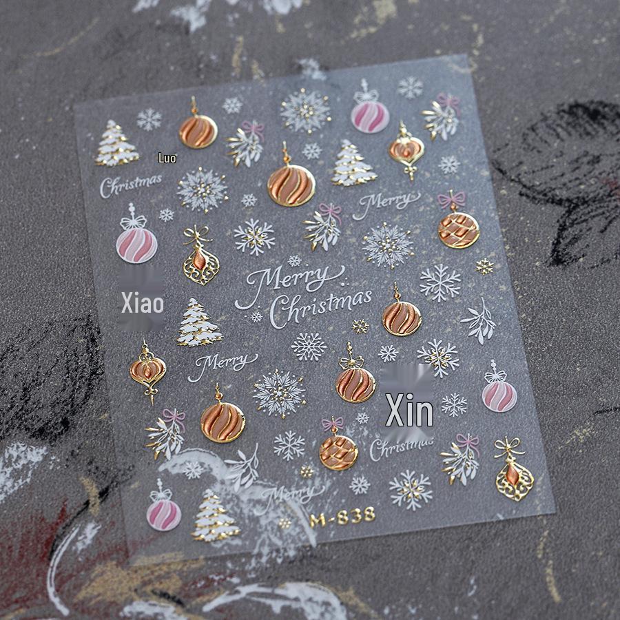 

Рождественские матовые самоклеящиеся наклейки для ногтей - Серия горячего тиснения M-838