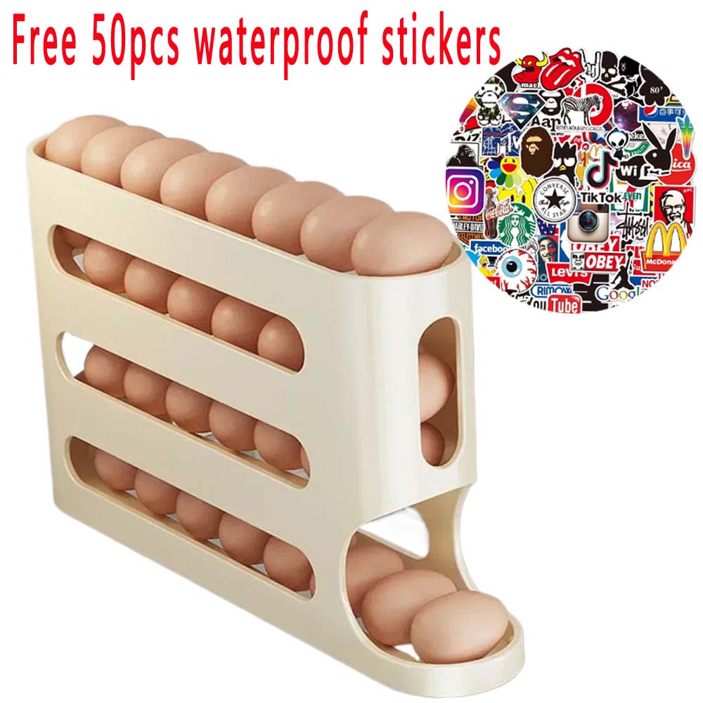 

Большая емкость автоматический яичный ролик бытовой четырехъярусный холодильник ящик для хранения яиц экономия места кухня выделенная