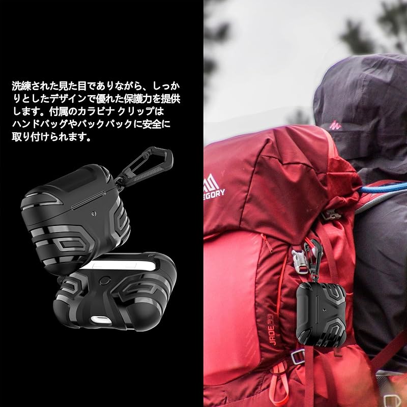 BUITFOU AirPods Pro 2 for Case (2023/2022) Air Pods Pro 2 case TPU material “mechanical” cover Separate type carbon fiber surface cover Fall