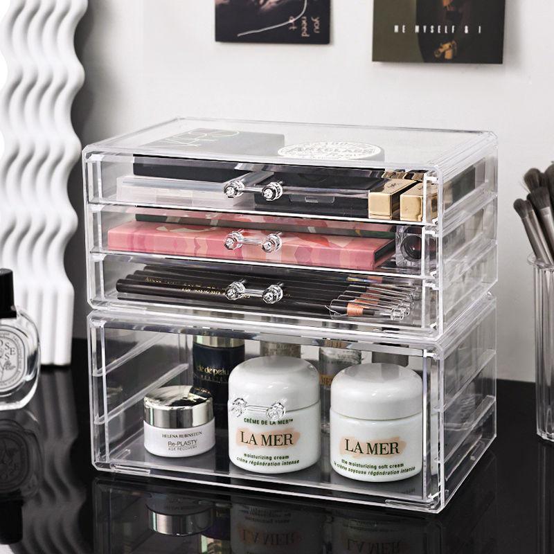 Clear Acrylic Skincare and Nail Polish Desktop Drawer Organizer
