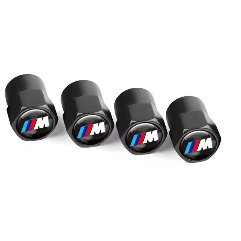Sporty Design 4Pcs Wheel Tire Valve Caps Protective Stem FG29 Dust Covers For BMW M Sports E36 E39 E46 E60 E90 Car interior sticker
