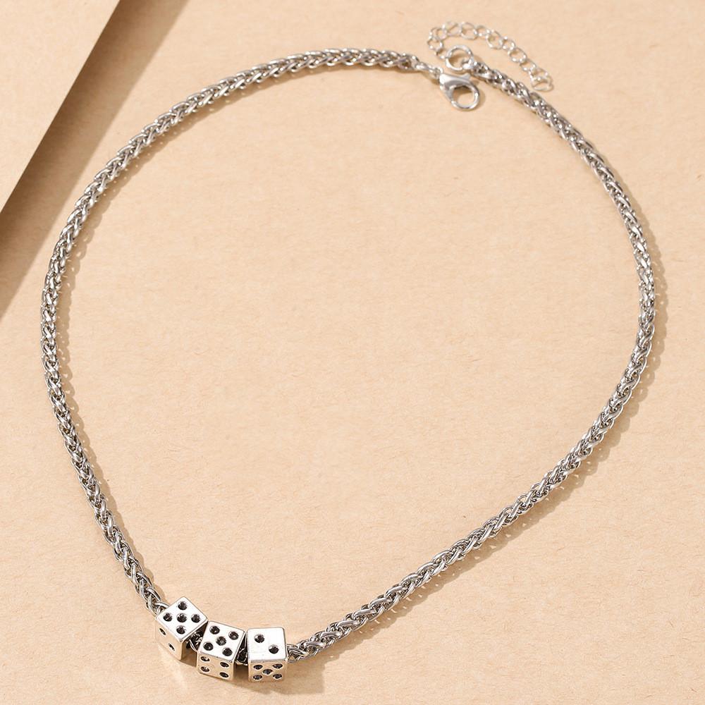 Unique Modern Geometric Silver Alloy Necklace For Women Fashionable Versatile Jewelry