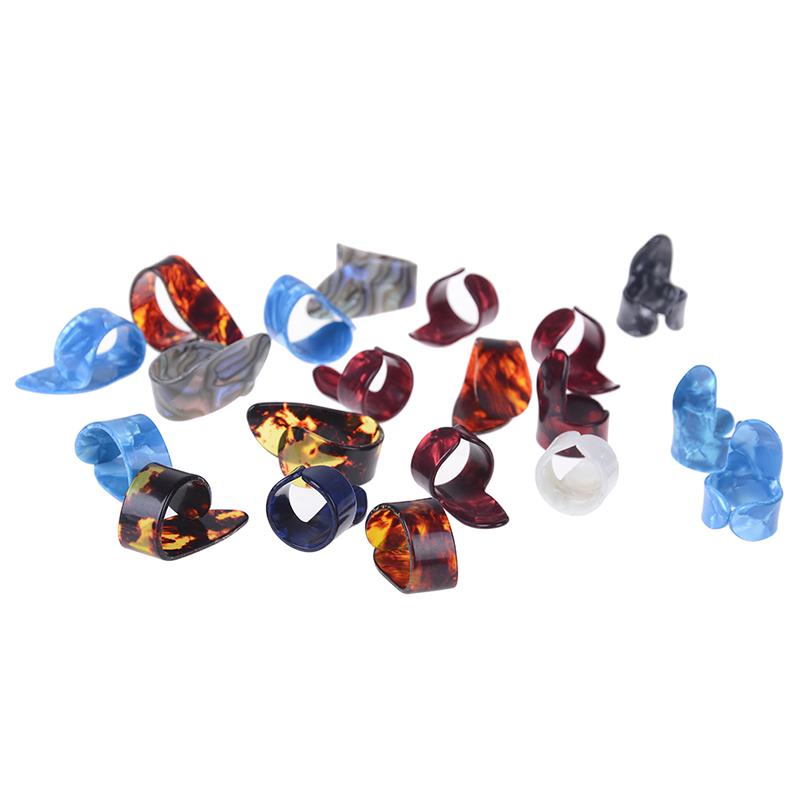 10 Pieces Guitar Thumb Plectrum Right Thumb Index Finger Acoustic Guitar Fingerpicking False Finger Plectrum Celluloid