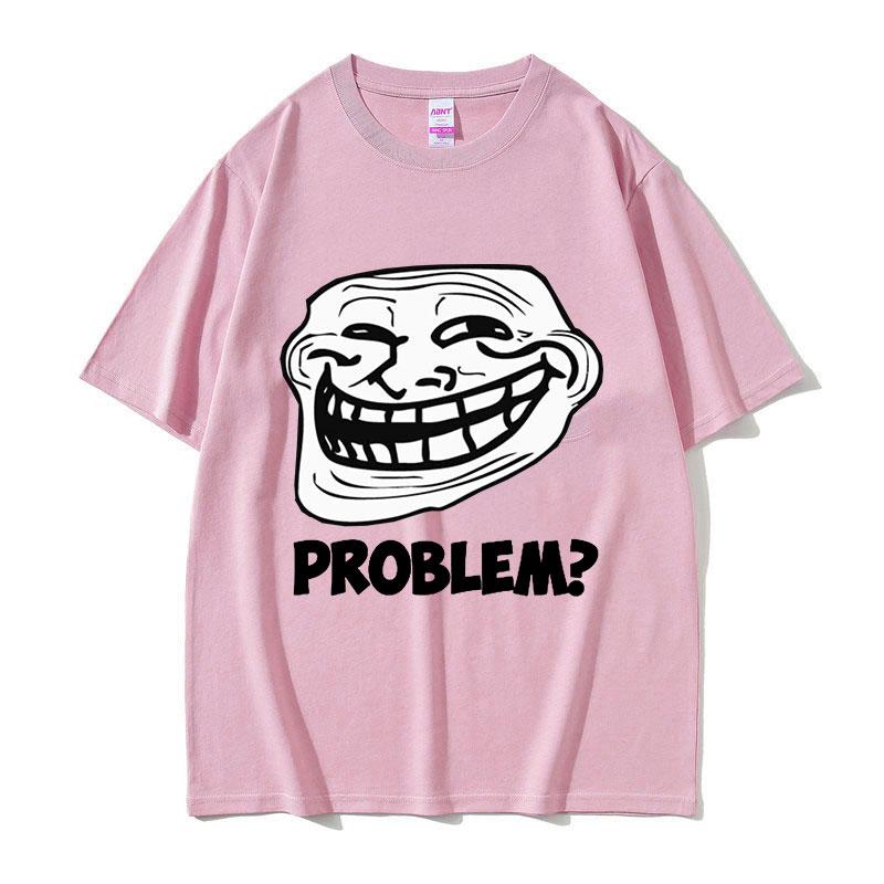 Troll Face Memes Wütender Mann Problem Lustiges Meme T-Shirts Herren Retro Hohe Qualität Mode T-Shirt Unisex 100% Baumwolle Übergroße T-Shirts