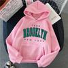 Fall Winter Oversized Women's Fleece Hoodie Sweatshirt with Hood Hot Sale Brooklyn Printed Couple Matching Sports Shirt