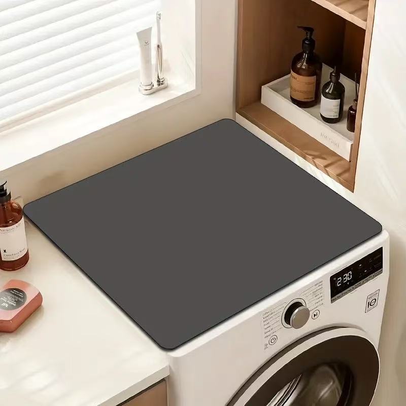 

Solid Color Diatom Mud Washing Machine Countertop Non-slip Pad Absorbent Table Mat Tableware Drain Pad Insulation Pad 50x60cm чёрный