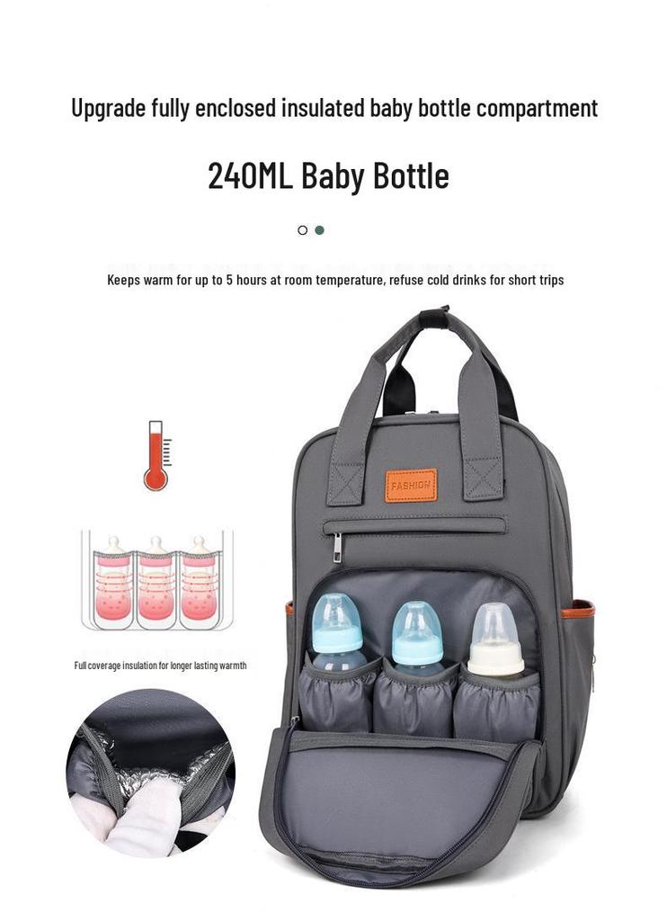 Trendy Large-Capacity Mom Bag with Wet/Dry Separation, Luggage Handle Attachment, Multi-Function Backpack for Mothers