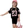 Kids Letter Print T-Shirt and Shorts Set - Round Neck Cotton Sportswear for Boys Girls, Summer Casual Outfit