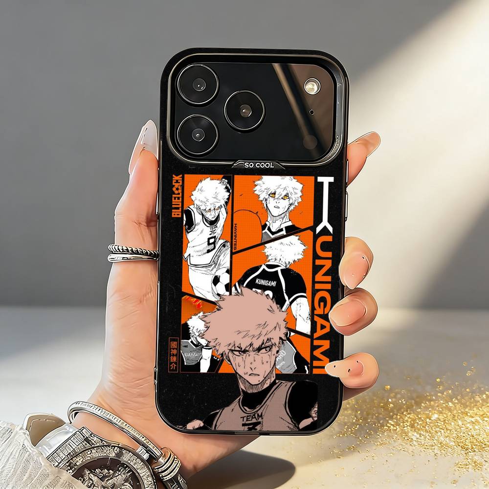 Comics B-Blue L-Lock Phone Case For iPhone17,16,15,14,13,12,11,Pro,MAX White Matte Shockproof Cover iPhone13PRO