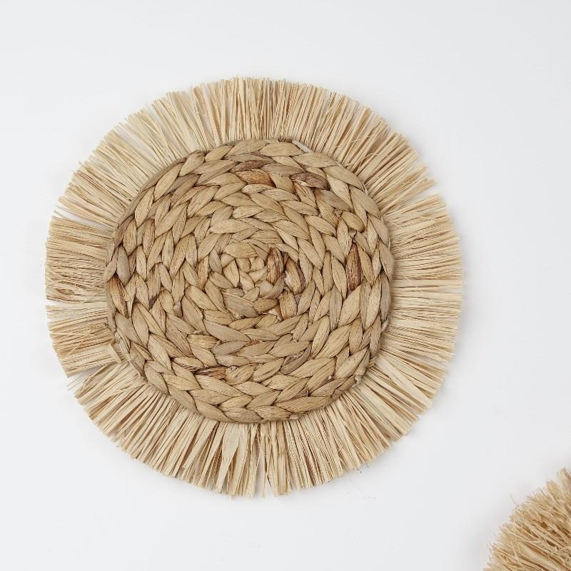 Bohemian Woven Wall Basket Set - Decorative Grass Hangings for Living Room or Entryway