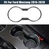 Carbon Black Car Center Cup Holder Cover Frame Trim Decorative Stickers Parts For Ford Mustang 2015-2020