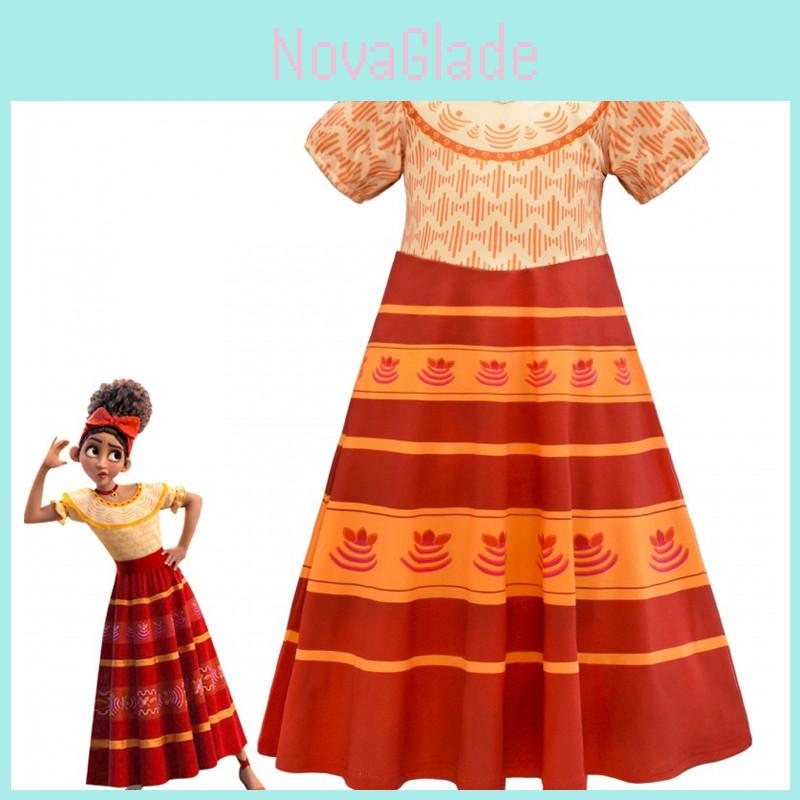 Lebhaftes Encanto Prinzessinnenkleid für Mädchen Perfekt für Partys und Cosplay