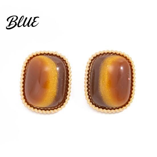 Vintage Style Ring/Earrings Women Ring/Earrings with Large Square Stone Retro