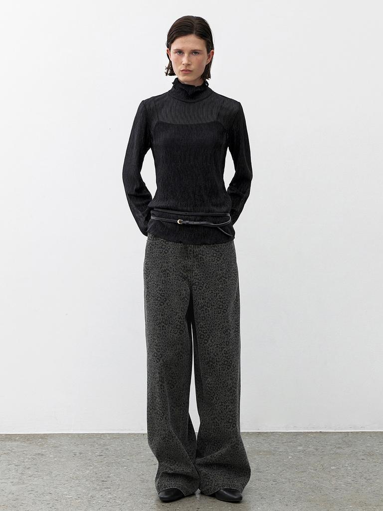 ATELIER NAIN Leopard Wide Leg Pants(Pt-5701)