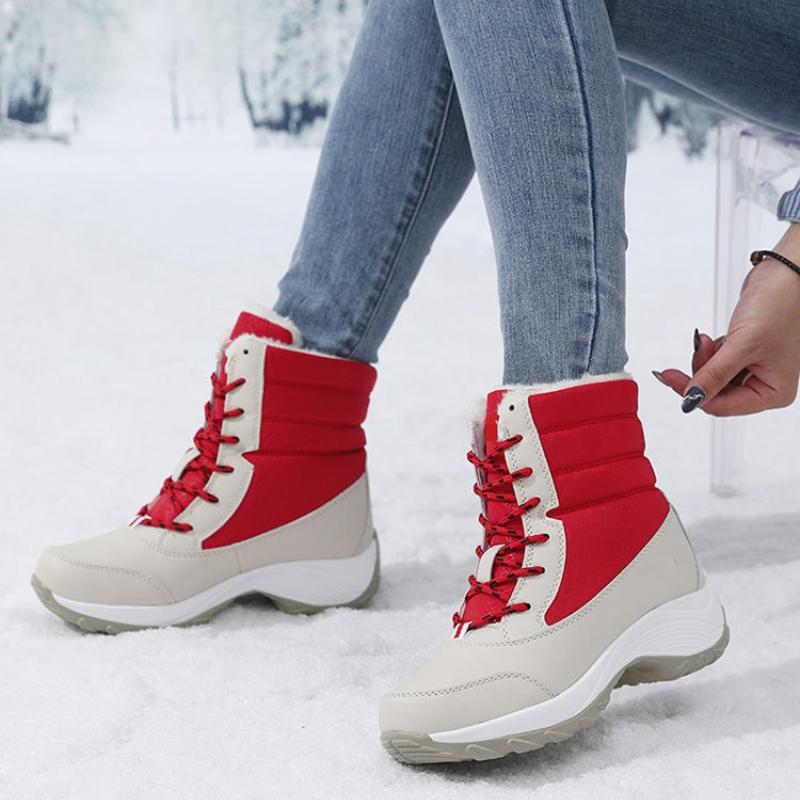 Зимние сапоги женские ботинки на платформе нескользящая женская зимняя обувь меховые — фото 14
