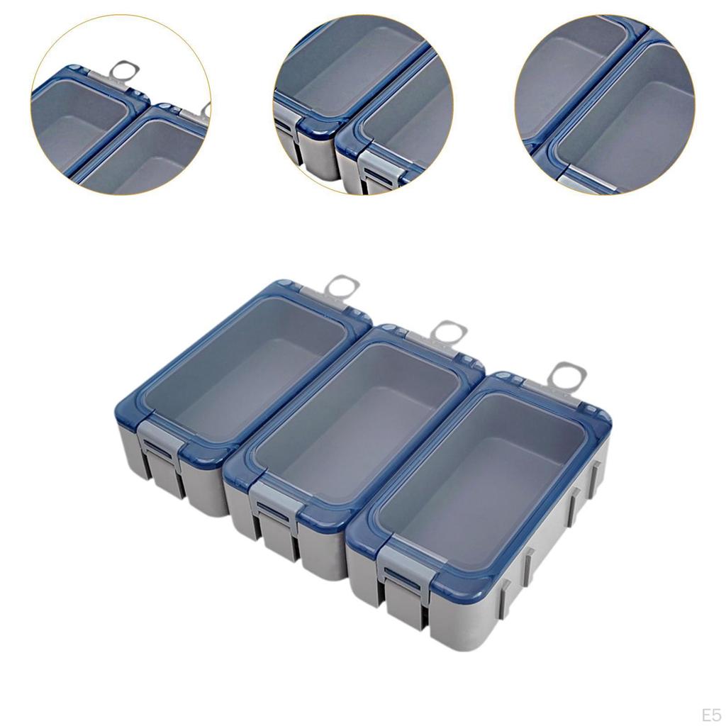3 Pieces Fishing Lures Box Accessory Waterproof Multipurpose Hooks Storage