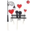 1Set Valentine's DayCake Topper Love Heart Sweet Lovers Cake Topper for Anniversary Valentine's Day Party Cake Decorations