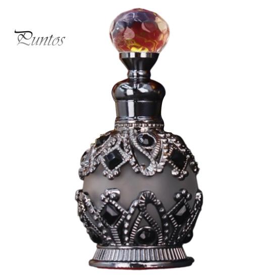 Kompakte Parfümflasche 15ML Vintage Luxus Nachfüllbare Flasche, Ätherisches Öl & Duft Glasspender Dubai Arabischer Stil Leerer Behälter für Reisen