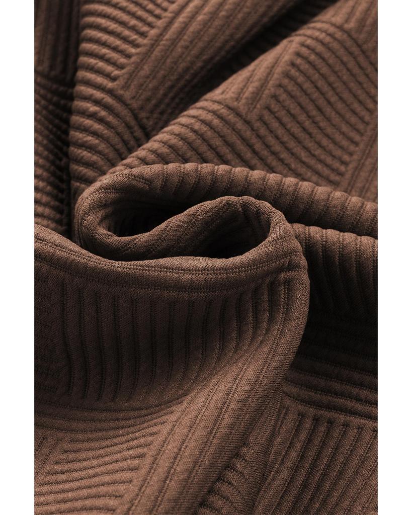 Azura Exchange Textured Long Sleeve Top and Drawstring Shorts Set