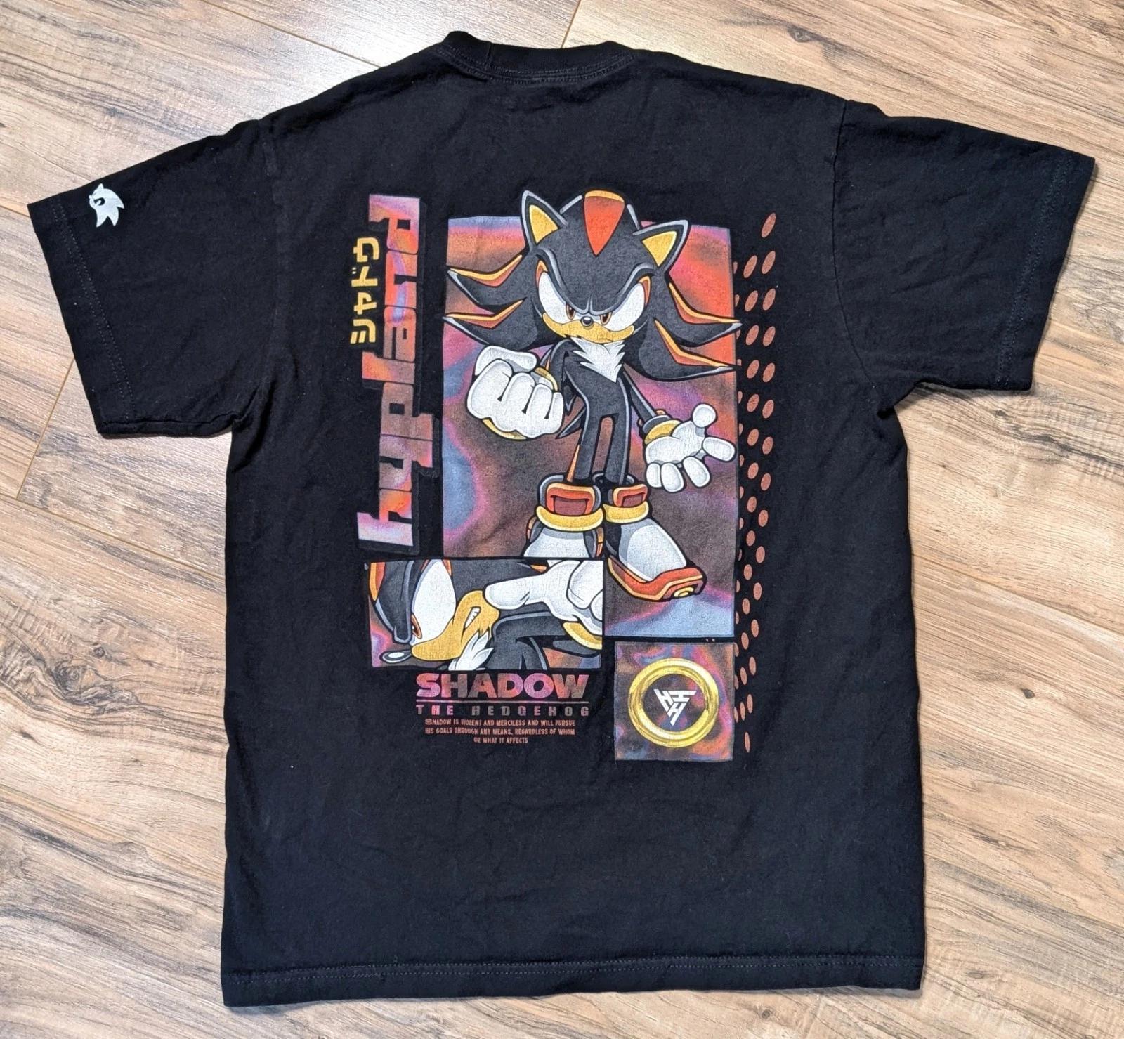 HYPLAND Sonic The Hedgehog Shadow Cotton T-Shirt Black Medium Cartoon Graphic 4XL