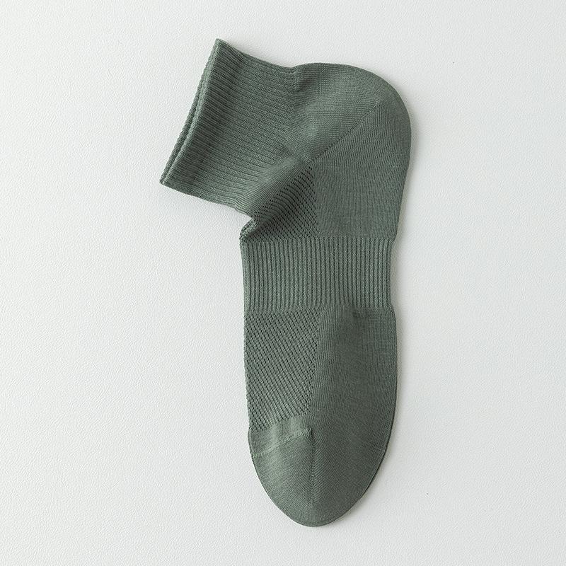 Șosete de vară pentru bărbați, din plasă respirabilă, subțiri, până la jumătatea gambei: Stil Simplu și Elegant, Culoare Curată și Revigorantă, Șosete Scurte Casual