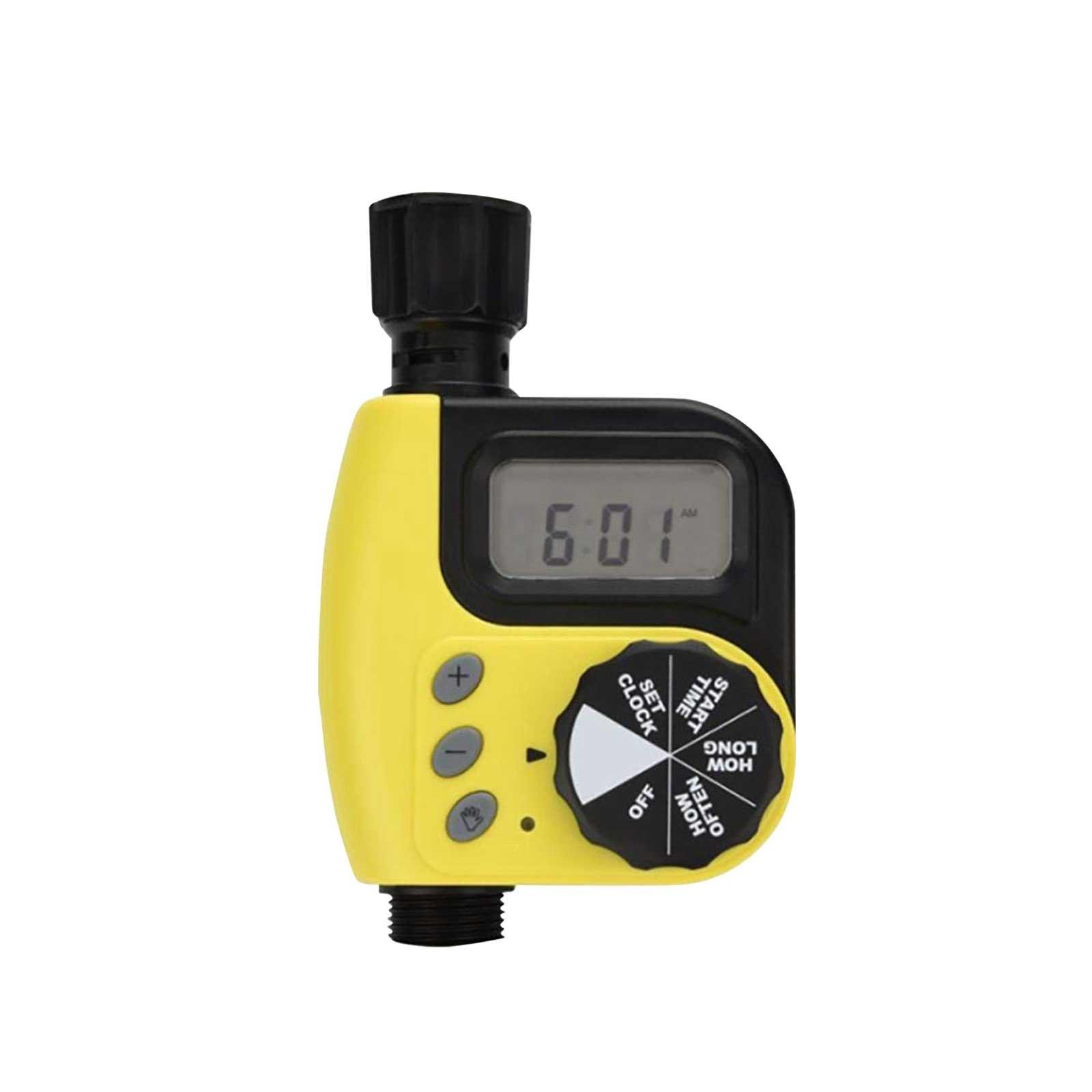 

Таймер ленивого полива растений, автоматическая капельница для открытого сада, интеллектуальный контроллер времени полива цветов и орошения One Size жёлтый