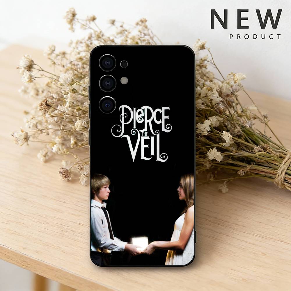 P-Pierce the V-Veil Band Phone Case For Samsung S26,25,24,23,22,30,21,10,9,Ultra,Plus,Lite Black Soft Case Samsung S20ULTRA5G