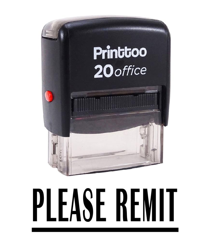 Printtoo PLEASE REMIT Self Inking Rubber Stamp Office Stationary Custom