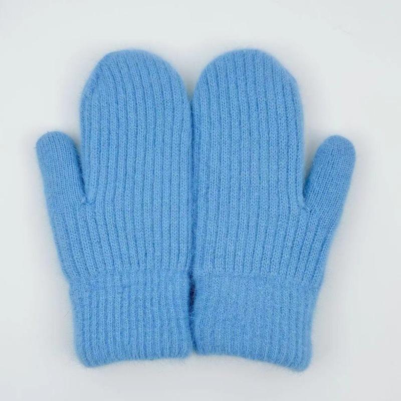 

Knitted Gloves for Men and Women Winter Outdoor Windproof and Warm Thick Adult Plush Gloves синій