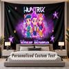 Custom Name Text Tapestry Kpop Demon Hunters Personalized Polyester Wall Tapestry For Bedroom And Room