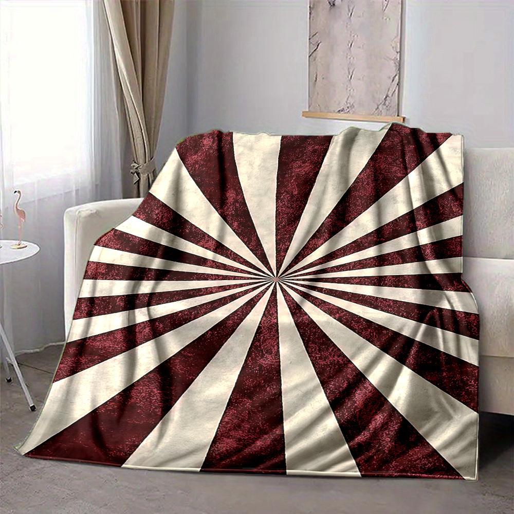 1pc Sunburst Stripes Blanket, Lightweight Flannel Throw Blanket for Sofa, Bed, Travel, Camping, Living Room, Office, Couch, Chair, and Bed