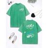 Kick Flir Skateboard Prints Washed T-Shirts Women Cotton Oversized Tops Comfortable O-Neck Distressed T Shirt Clothes