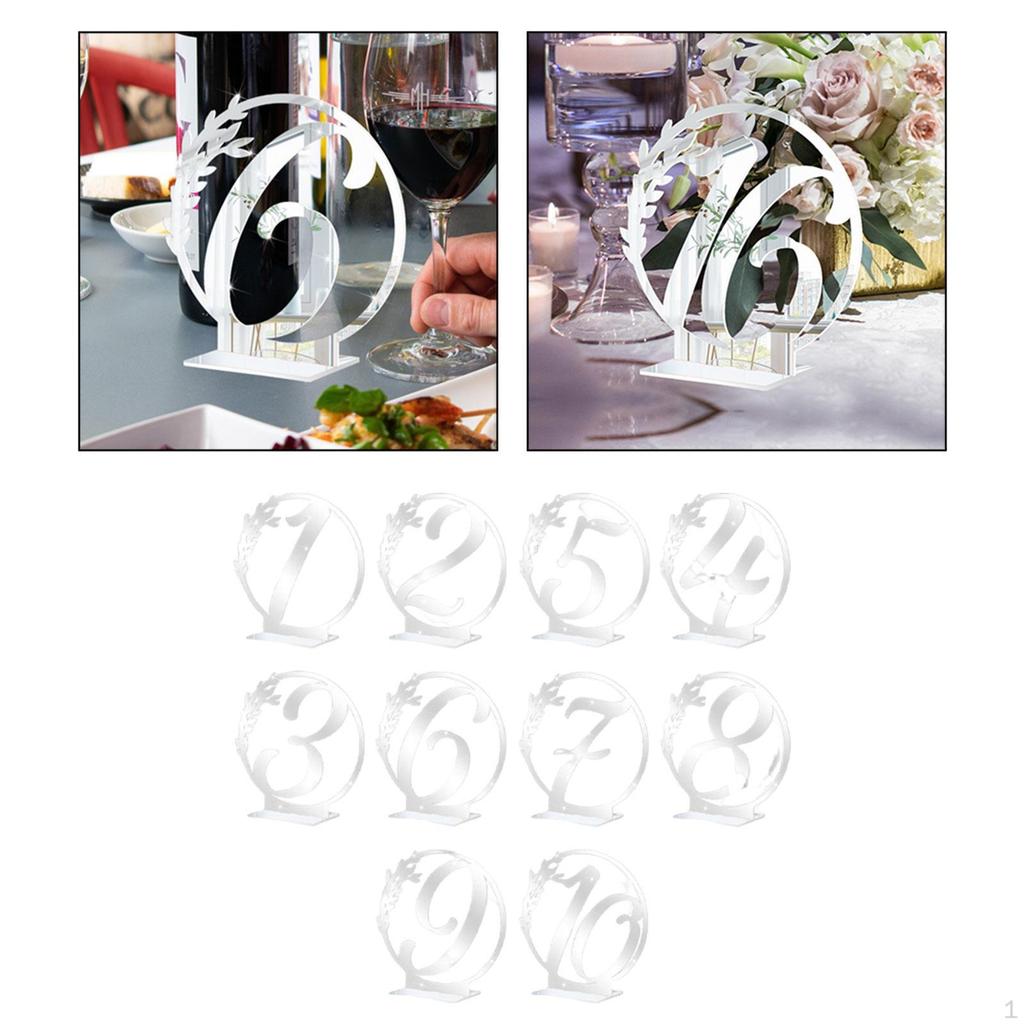Heavy Duty Table Number Cards Plates with Base Decorative Acrylic Seating for