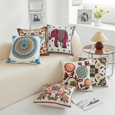 Cotton Embroidery Sofa Cushion Cover Cartoon Pillow Bed Bedside Pillow