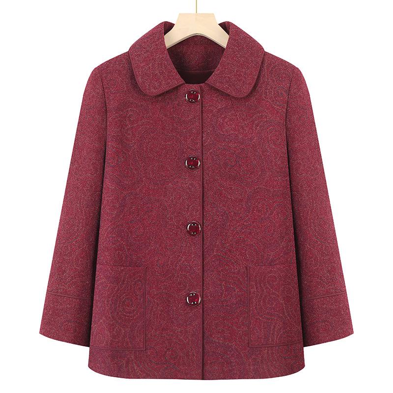 

Grandma-Style Cardigan: Long-Sleeve Jacket for Middle-Aged & Elderly Women 5XL червоний