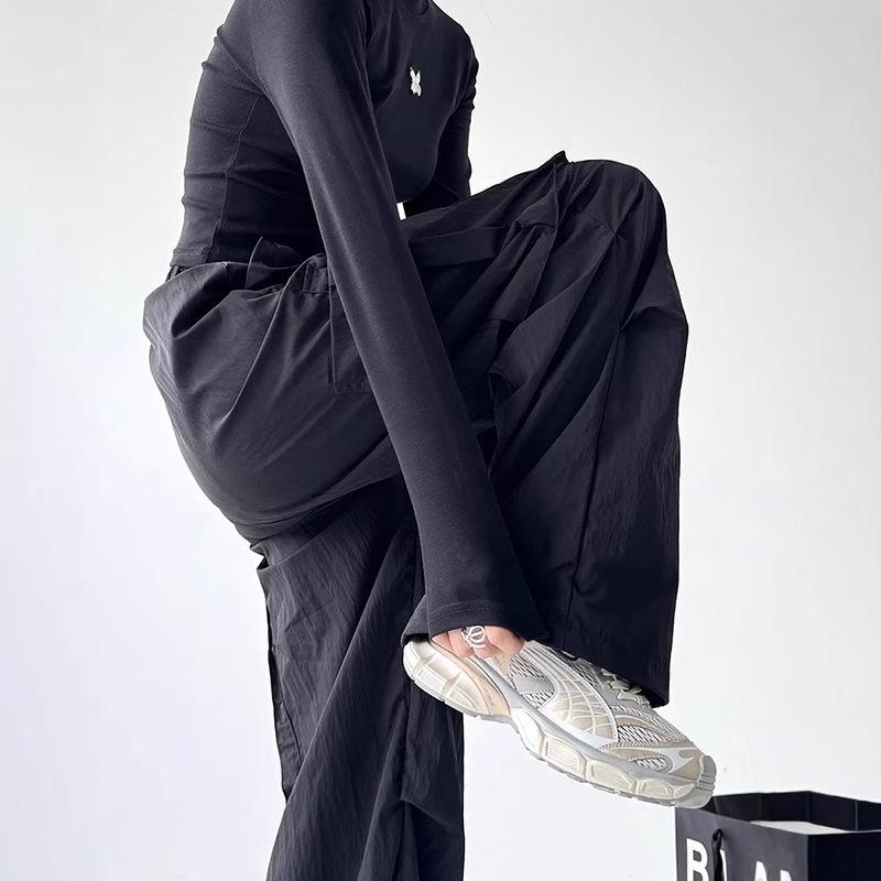 Damen Amerikanische Retro Fallschirmhose 2025: Unisex, Locker geschnitten, Hohe Taille, Weites Bein, Schnelltrocknender Cargo-Stil für den Herbst