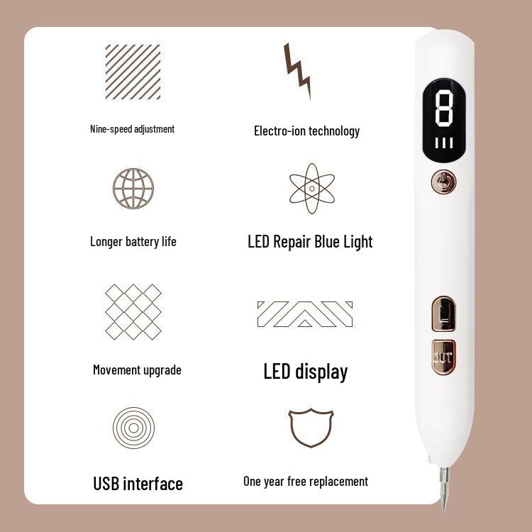 Aurora LCD Laser Mole and Freckle Removal Pen - Beauty Instrument for Home Use