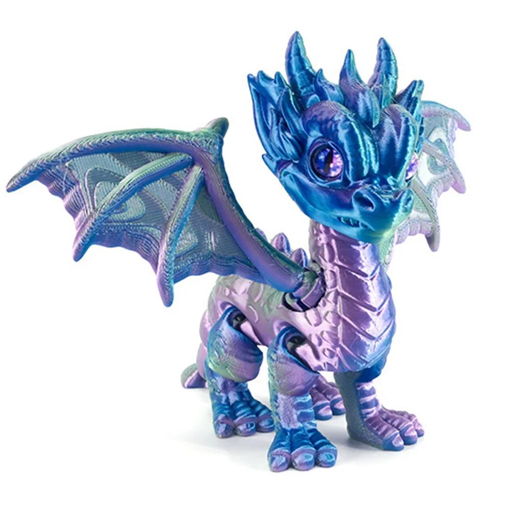 3d Printed Dragon Figurine Small Flying Dragons Multi-jointed Movable Desk Decoration Home Decor