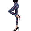 Høst Vinter Damebukser Snowflake Elgtrykk Høy midje Magekontroll Myk Elastisk Termisk Skinny Butt-løftet Yogabukse Lady Leggings