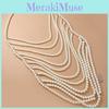 Body Boho Chain Necklace Accessory With Pearl Beads For Fashion Women