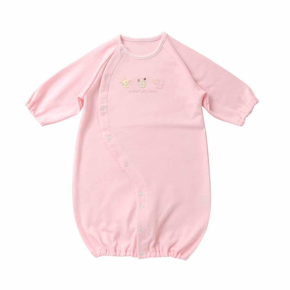 Cream de Coco with Embroidered and Chick Designs for Newborns and Made in for All Two-Way All-in-One Bear, Rabbit, Elephant, [Crotch Snaps/2-Way]