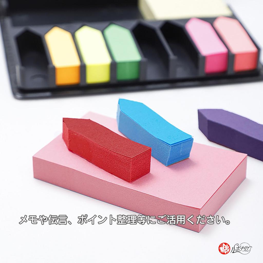 Lubonarie Sticky Large Capacity Set of 12 with Dedicated Office Supplies 12 Notes, Designs, Case, (Colorful Colors)